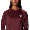 imageColumbia NCAA Womens Collegiate Tidal Tee Ls ShirtTam  Deep Maroon  White
