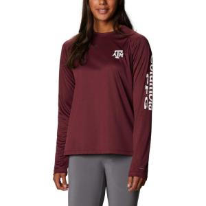 imageColumbia NCAA Womens Collegiate Tidal Tee Ls ShirtTam  Deep Maroon  White