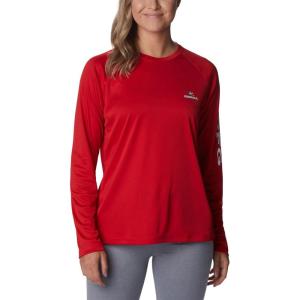 imageColumbia NCAA Womens Collegiate Tidal Tee Ls ShirtUga  Bright Red  White
