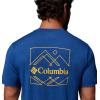 imageColumbia Mens Kwick Hike Back Graphic Short Sleeve TeeCollegiate Navy HeatherLinescape