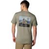 imageColumbia Mens Kwick Hike Back Graphic Short Sleeve TeeStone Green HeatherLinear View Multi