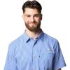imageColumbia Mens PFG Harbor Peak Short Sleeve ShirtVivid Blue Gingham