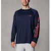 imageColumbia Mens PFG Terminal Tackle PFG Patriot Long Sleeve ShirtCollegiate NavySunset Red Logo
