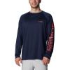 imageColumbia Mens PFG Terminal Tackle PFG Patriot Long Sleeve ShirtCollegiate NavySunset Red Logo