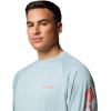 imageColumbia Mens PFG Terminal Tackle PFG Patriot Long Sleeve ShirtCrushed BlueFaded Peach Logo