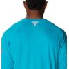 imageColumbia Mens PFG Terminal Tackle PFG Patriot Long Sleeve ShirtOcean TealCorange Logo