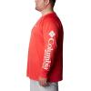 imageColumbia Mens PFG Terminal Tackle PFG Patriot Long Sleeve ShirtRed HibiscusWhite Logo