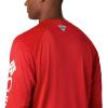 imageColumbia Mens PFG Terminal Tackle PFG Patriot Long Sleeve ShirtRed SparkWhite Logo