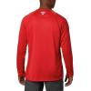 imageColumbia Mens PFG Terminal Tackle PFG Patriot Long Sleeve ShirtRed SparkWhite Logo