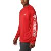 imageColumbia Mens PFG Terminal Tackle PFG Patriot Long Sleeve ShirtRed SparkWhite Logo
