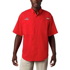 imageColumbia Mens CLG Tamiami Short Sleeve ShirtUga  Bright Red