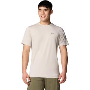 imageColumbia Mens Kwick Hike Back Graphic Short Sleeve TeeDark Stone HeatherPlanet Watch