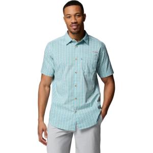 imageColumbia Mens PFG Harbor Peak Short Sleeve ShirtMarine Light Offshore Tartan