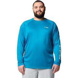 imageColumbia Mens PFG Terminal Tackle PFG Patriot Long Sleeve ShirtBlue EchoWhite Logo