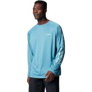 imageColumbia Mens PFG Terminal Tackle PFG Patriot Long Sleeve ShirtCanyon BlueIcy Morn Logo