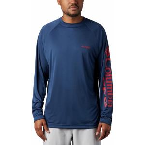 imageColumbia Mens PFG Terminal Tackle PFG Patriot Long Sleeve ShirtCarbonRed Spark Logo