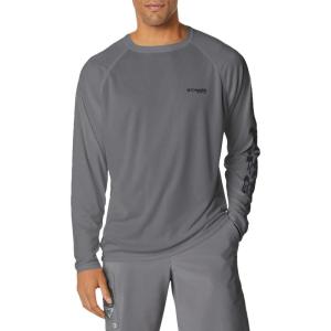 imageColumbia Mens PFG Terminal Tackle PFG Patriot Long Sleeve ShirtCity GreyBlack Logo