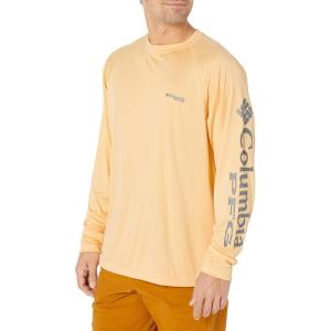 imageColumbia Mens PFG Terminal Tackle PFG Patriot Long Sleeve ShirtCocoa ButterCity Grey Logo