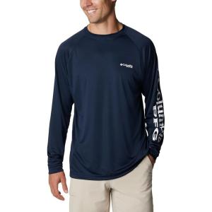 imageColumbia Mens PFG Terminal Tackle PFG Patriot Long Sleeve ShirtCollegiate NavyWhite Logo