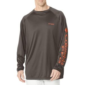 imageColumbia Mens PFG Terminal Tackle PFG Patriot Long Sleeve ShirtCypressBright Peach Logo