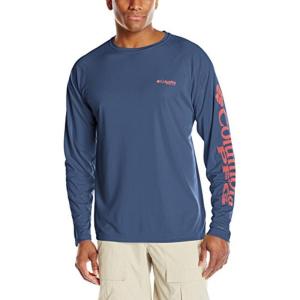 imageColumbia Mens PFG Terminal Tackle PFG Patriot Long Sleeve ShirtDark MountainSunset Red