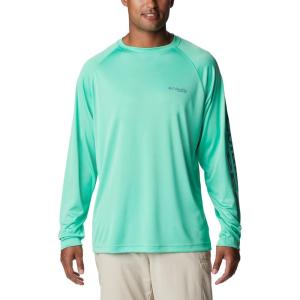 imageColumbia Mens PFG Terminal Tackle PFG Patriot Long Sleeve ShirtLight JadeMetal Logo