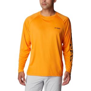 imageColumbia Mens PFG Terminal Tackle PFG Patriot Long Sleeve ShirtOrange BlastBlack Logo