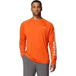 imageColumbia Mens PFG Terminal Tackle PFG Patriot Long Sleeve ShirtSpark OrangeWhite Logo