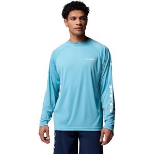 imageColumbia Mens PFG Terminal Tackle PFG Patriot Long Sleeve ShirtVintage BlueWhite Logo