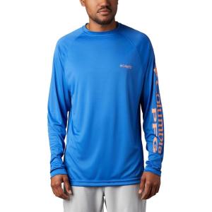 imageColumbia Mens PFG Terminal Tackle PFG Patriot Long Sleeve ShirtVivid BlueBright Nectar Logo