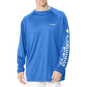 imageColumbia Mens PFG Terminal Tackle PFG Patriot Long Sleeve ShirtVivid BlueCool Grey Logo