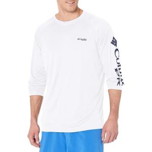 imageColumbia Mens PFG Terminal Tackle PFG Patriot Long Sleeve ShirtWhiteNightshade Logo