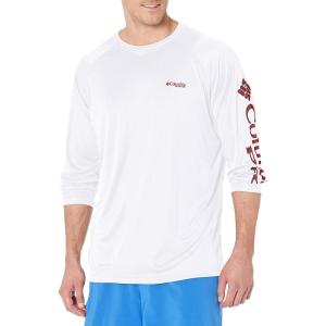 imageColumbia Mens PFG Terminal Tackle PFG Patriot Long Sleeve ShirtWhiteRed Jasper Logo