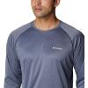 imageColumbia Mens Fork Stream Long Sleeve ShirtCollegiate Navy HeatherWhite Logo