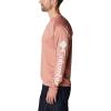 imageColumbia Mens Fork Stream Long Sleeve ShirtDark Coral HeatherWhite Logo