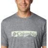 imageColumbia Mens Kwick Hike Graphic Short Sleeve TeeBlack HeatherCsc Box Treeline