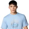 imageColumbia Mens Kwick Hike Graphic Short Sleeve TeeRipple Blue HeatherPeaked Lifestyle