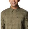imageColumbia Mens Silver Ridge Utility Lite Plaid Long SleeveStone Green Trail Crossing Plaid