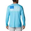 imageColumbia Mens Terminal Tackle PFG Fish Flag Long Sleeve Shirt DiscontinuedAtollBlue Macaw