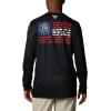 imageColumbia Mens Terminal Tackle PFG Fish Flag Long Sleeve Shirt DiscontinuedBlackGa Fish