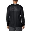 imageColumbia Mens Terminal Tackle PFG Fish Flag Long Sleeve Shirt DiscontinuedBlackGraphite Can Fish
