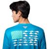 imageColumbia Mens Terminal Tackle PFG Fish Flag Long Sleeve Shirt DiscontinuedBlue EchoLemon Wash Offshore Slam