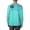 imageColumbia Mens Terminal Tackle PFG Fish Flag Long Sleeve Shirt DiscontinuedBright AquaDark Pool