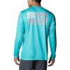 imageColumbia Mens Terminal Tackle PFG Fish Flag Long Sleeve Shirt DiscontinuedBright AquaSalmon