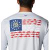 imageColumbia Mens Terminal Tackle PFG Fish Flag Long Sleeve Shirt DiscontinuedCool GreyGa Fish