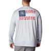 imageColumbia Mens Terminal Tackle PFG Fish Flag Long Sleeve Shirt DiscontinuedCool GreyGa Fish