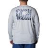 imageColumbia Mens Terminal Tackle PFG Fish Flag Long Sleeve Shirt DiscontinuedCool GreySc Fish
