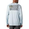 imageColumbia Mens Terminal Tackle PFG Fish Flag Long Sleeve Shirt DiscontinuedCool GreySorbet
