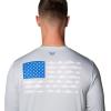 imageColumbia Mens Terminal Tackle PFG Fish Flag Long Sleeve Shirt DiscontinuedCool GreyVivid Blue