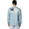 imageColumbia Mens Terminal Tackle PFG Fish Flag Long Sleeve Shirt DiscontinuedCrushed BlueLemon Wash Inshore Slam